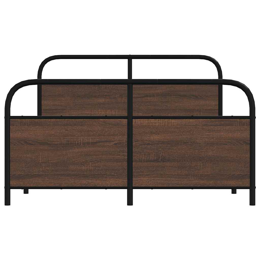 Giroletto senza Materaso in Metallo Rovere Marrone 137x190 cm