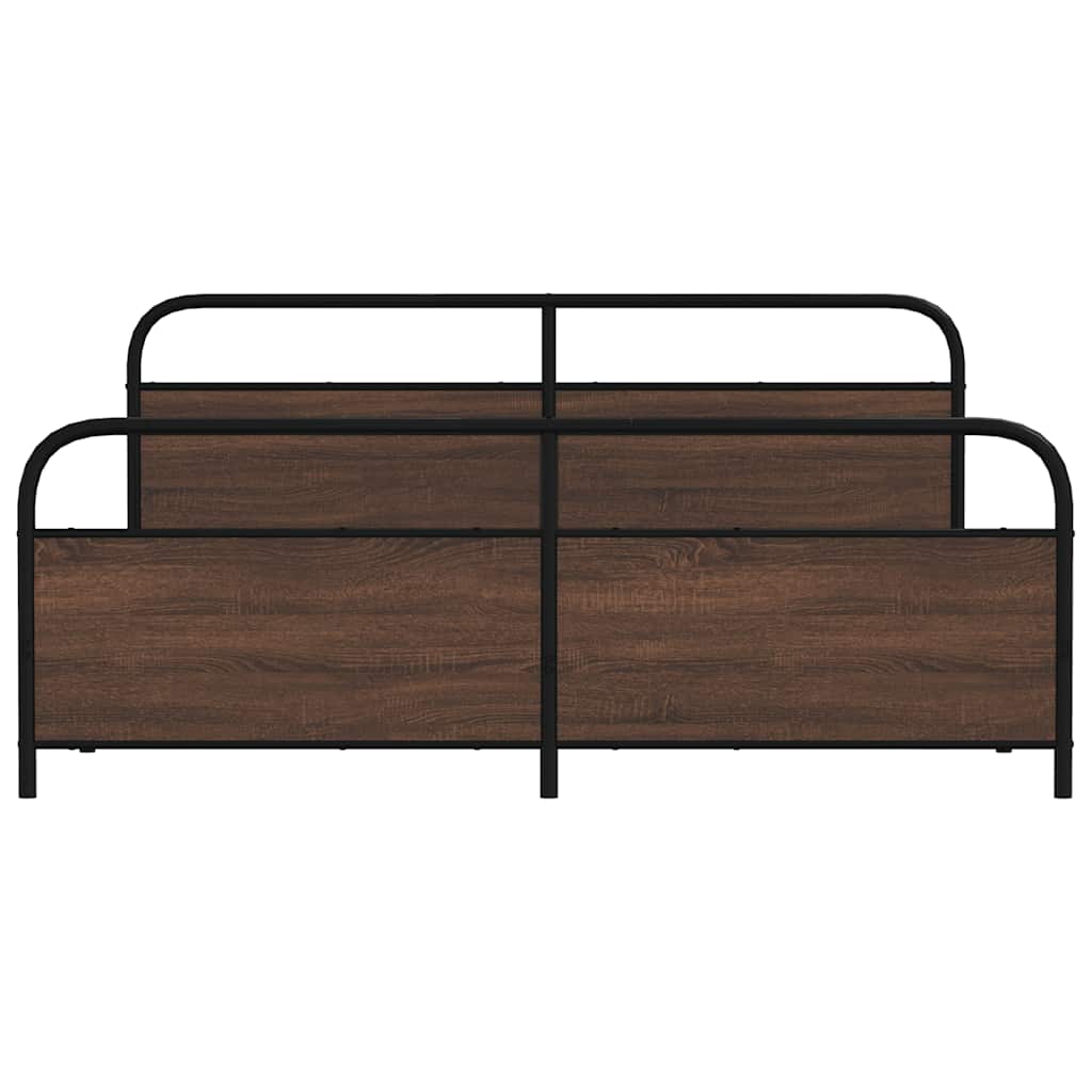 Giroletto senza Materaso in Metallo Rovere Marrone 193x203 cm