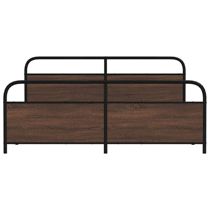 Giroletto senza Materaso in Metallo Rovere Marrone 193x203 cm