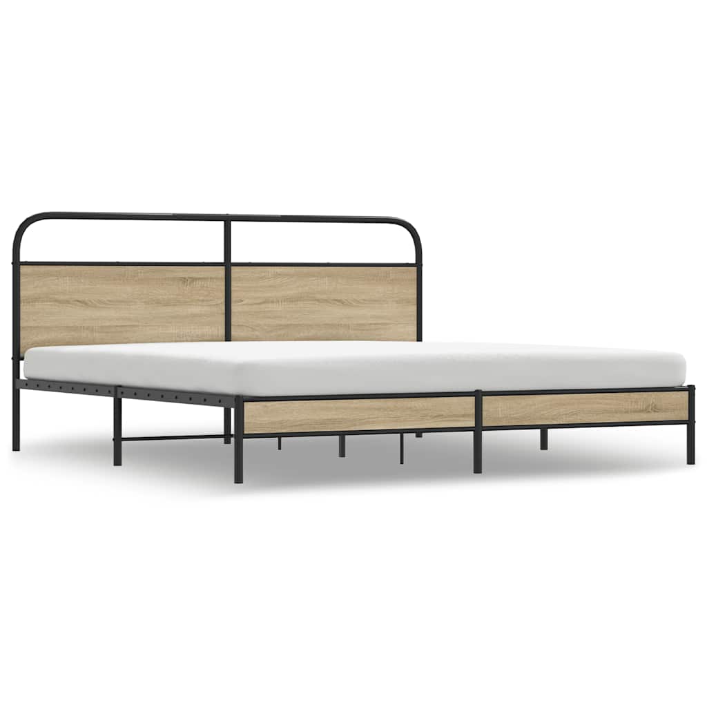 Giroletto senza Materaso in Metallo Rovere Fumo 183x213 cm
