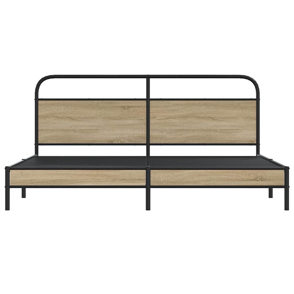 Giroletto senza Materaso in Metallo Rovere Fumo 183x213 cm