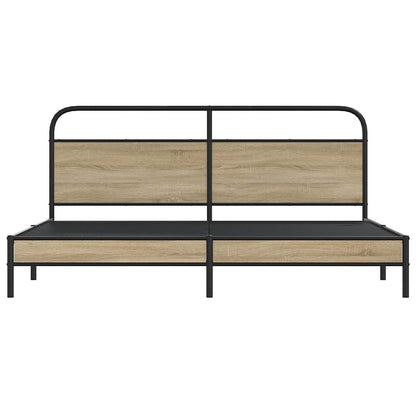 Giroletto senza Materaso in Metallo Rovere Fumo 183x213 cm