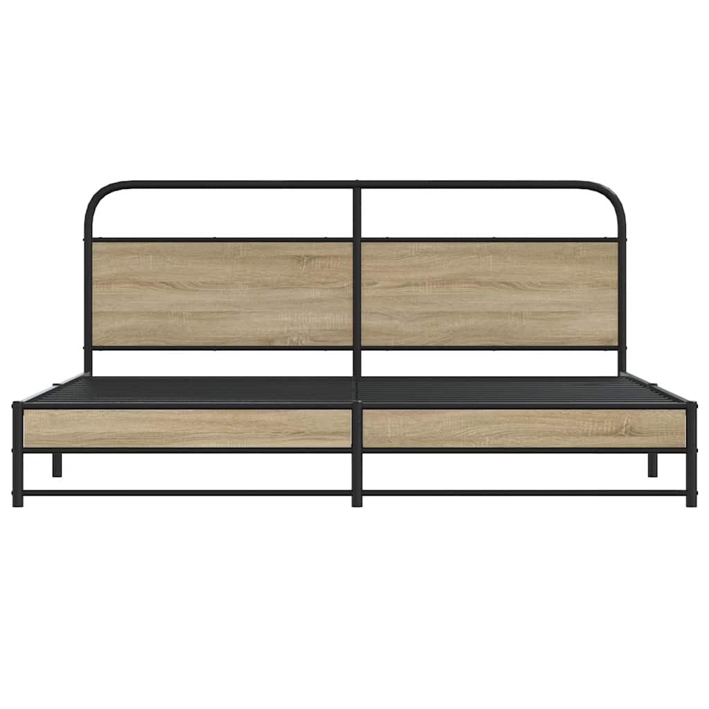 Giroletto senza Materaso in Metallo Rovere Fumo 183x213 cm
