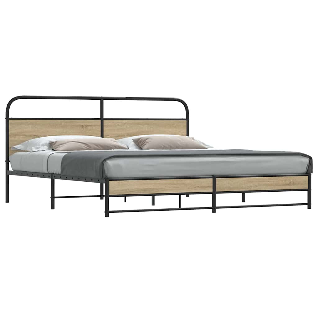 Giroletto senza Materaso in Metallo Rovere Fumo 183x213 cm