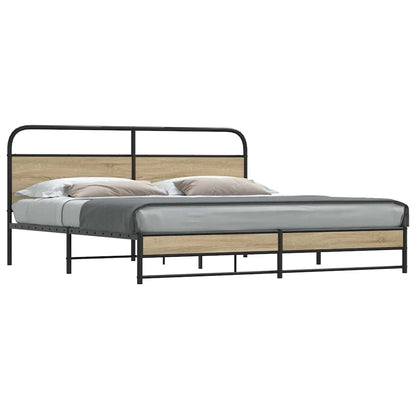 Giroletto senza Materaso in Metallo Rovere Fumo 183x213 cm