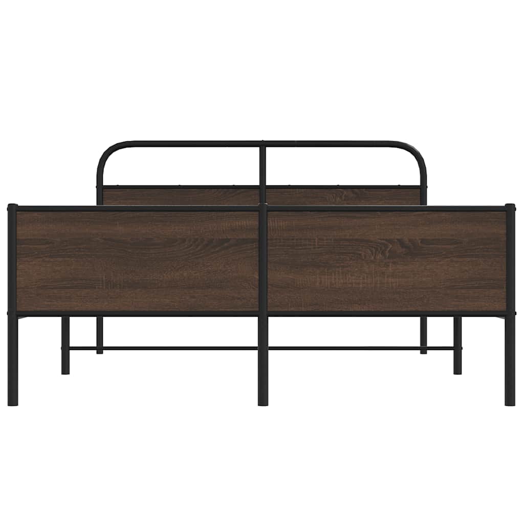 Giroletto senza Materaso in Metallo Rovere Marrone 150x200 cm