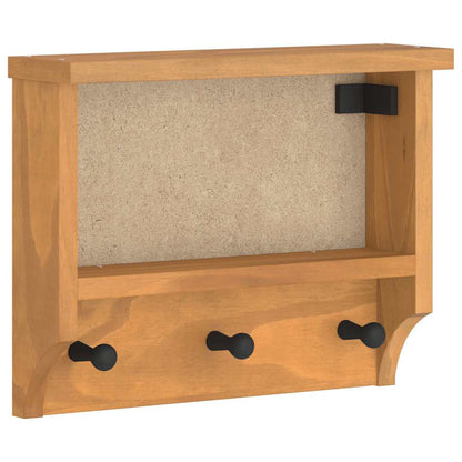 Appendiabiti da Parete SANDNES 45x12x35 cm in Legno di Pino