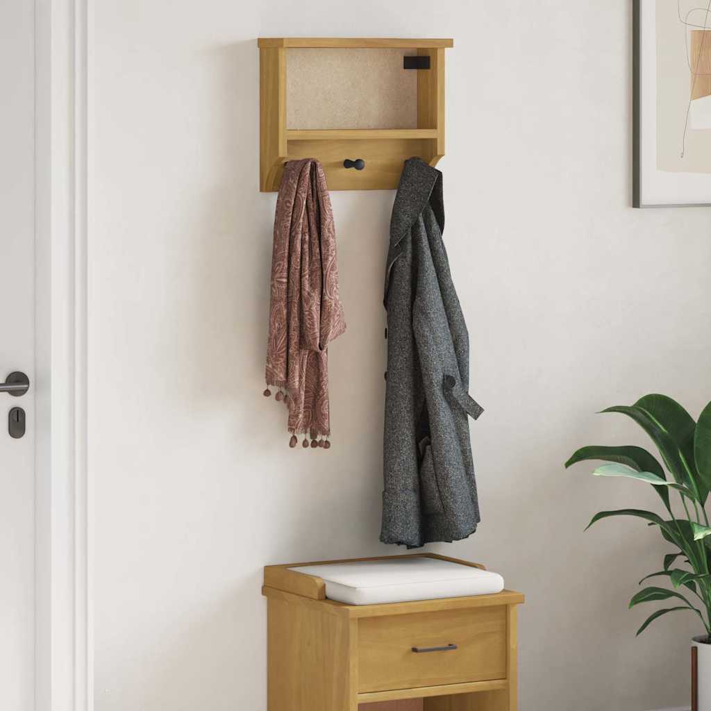 Appendiabiti da Parete SANDNES 45x12x35 cm in Legno di Pino