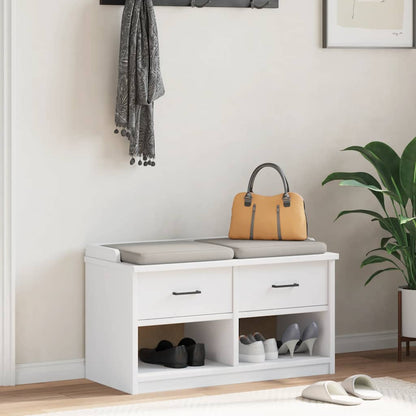 Panca da Corridoio SANDNES Bianca 87x40x50 cm in Legno di Pino