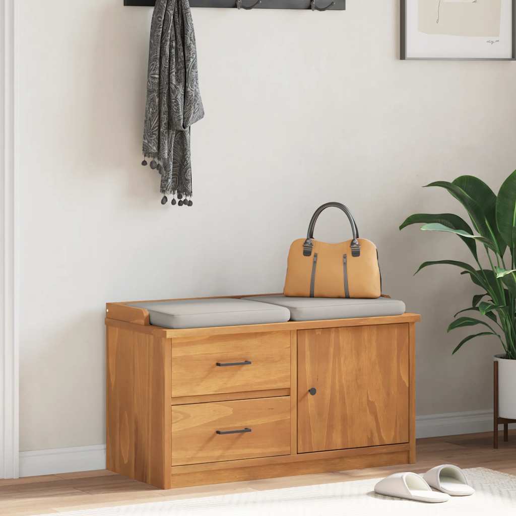 Panca da Corridoio SANDNES 87x40x50 cm Legno Massello di Pino