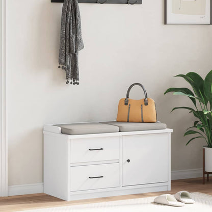 Panca da Corridoio SANDNES Bianca 87x40x50 cm in Legno di Pino