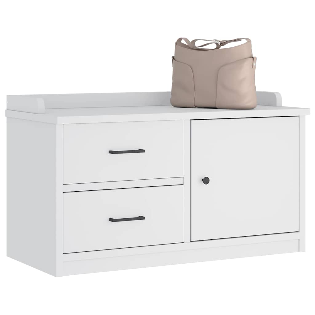 Panca da Corridoio SANDNES Bianca 87x40x50 cm in Legno di Pino