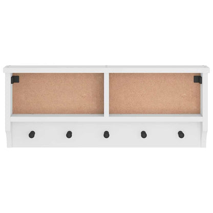 Appendiabiti da Parete SANDNES Bianco 87x12x35 cm Legno di Pino