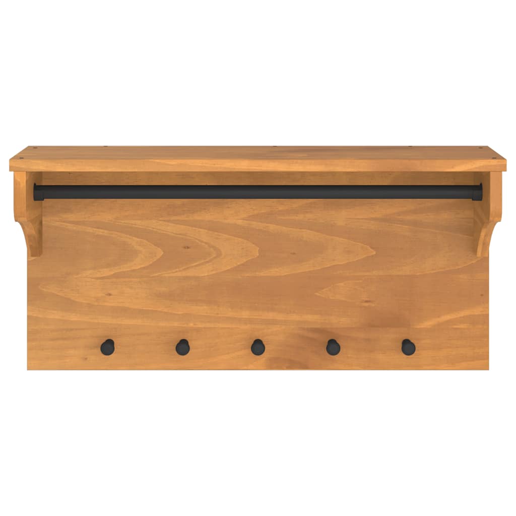 Appendiabiti da Parete SANDNES 87x30x42 cm in Legno di Pino