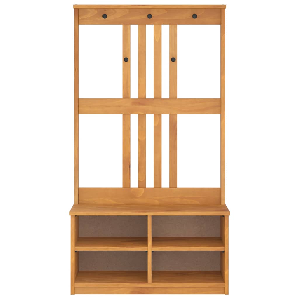 Albero da Ingresso SANDNES 87x40x159,5 cm in Legno di Pino
