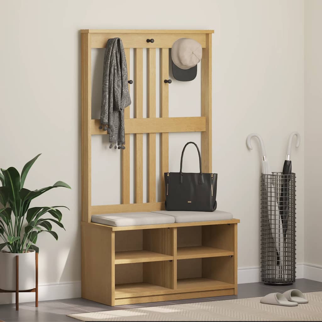 Albero da Ingresso SANDNES 87x40x159,5 cm in Legno di Pino