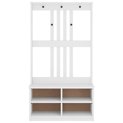 Albero da Ingresso SANDNES Bianco 87x40x159,5 cm Legno di Pino