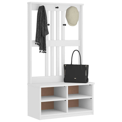 Albero da Ingresso SANDNES Bianco 87x40x159,5 cm Legno di Pino
