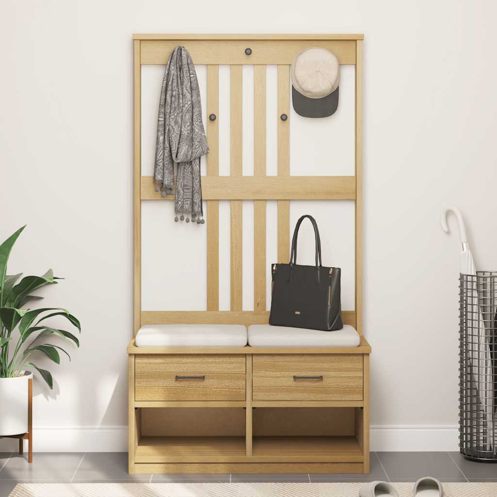 Albero da Ingresso SANDNES 87x40x159,5 cm in Legno di Pino