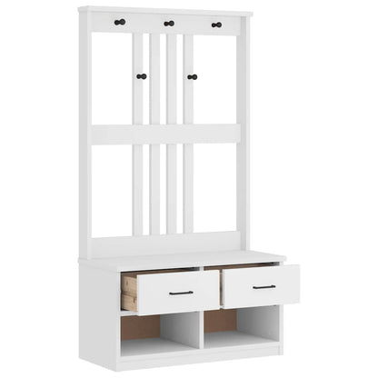 Albero da Ingresso SANDNES Bianco 87x40x159,5 cm Legno di Pino