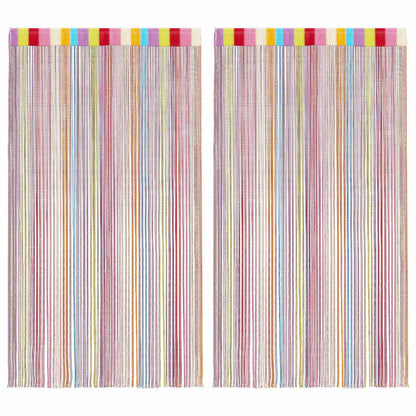 Tende a Filo 2 pz Multicolore 100x250 cm