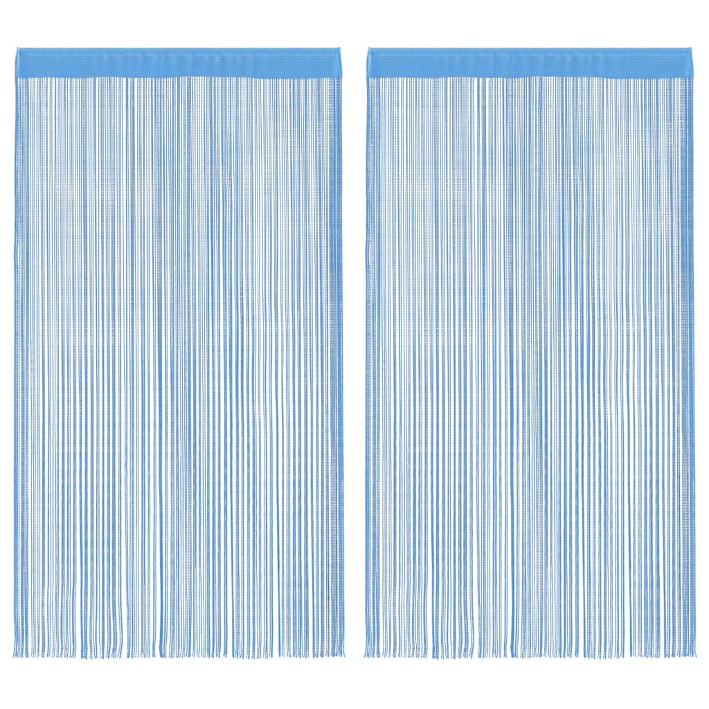 Tende a Filo 2 pz Azzurro 100x250 cm