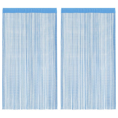 Tende a Filo 2 pz Azzurro 140x250 cm