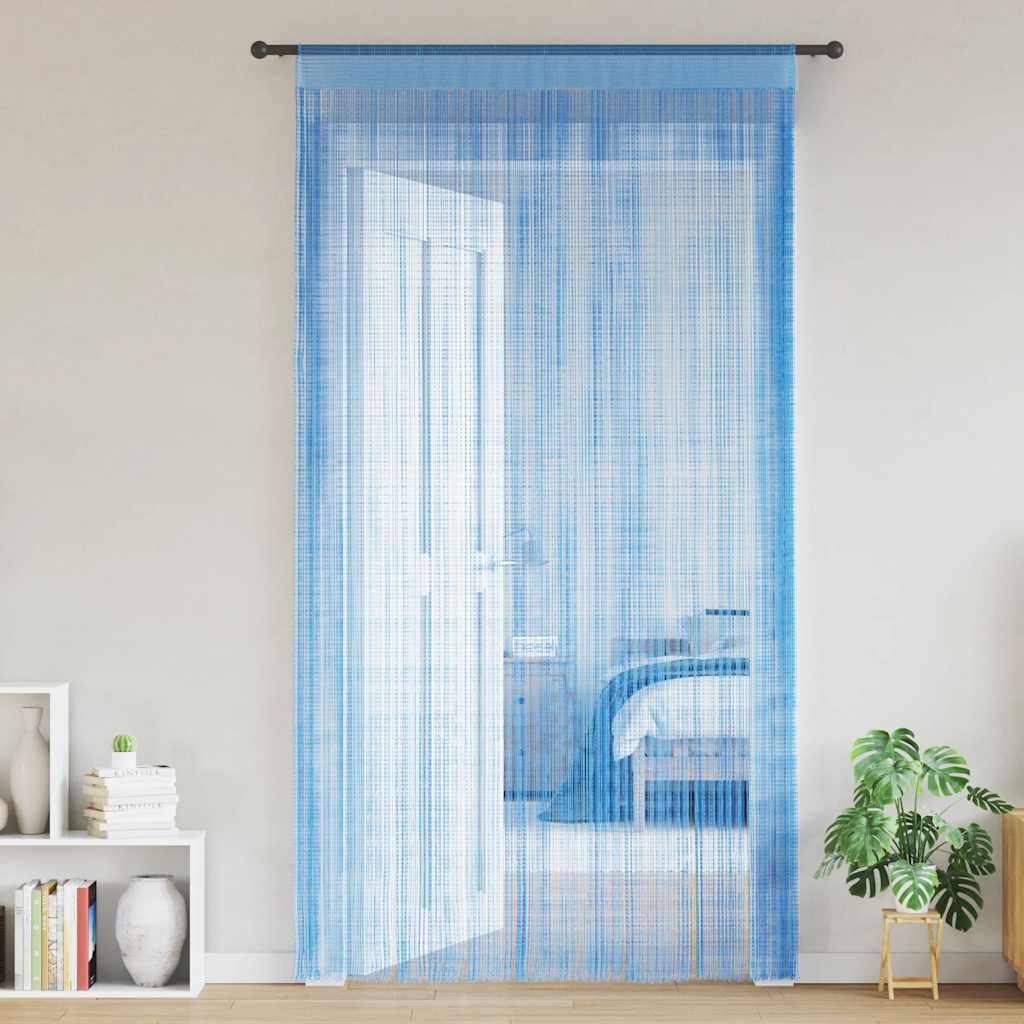 Tende a Filo 2 pz Azzurro 140x250 cm
