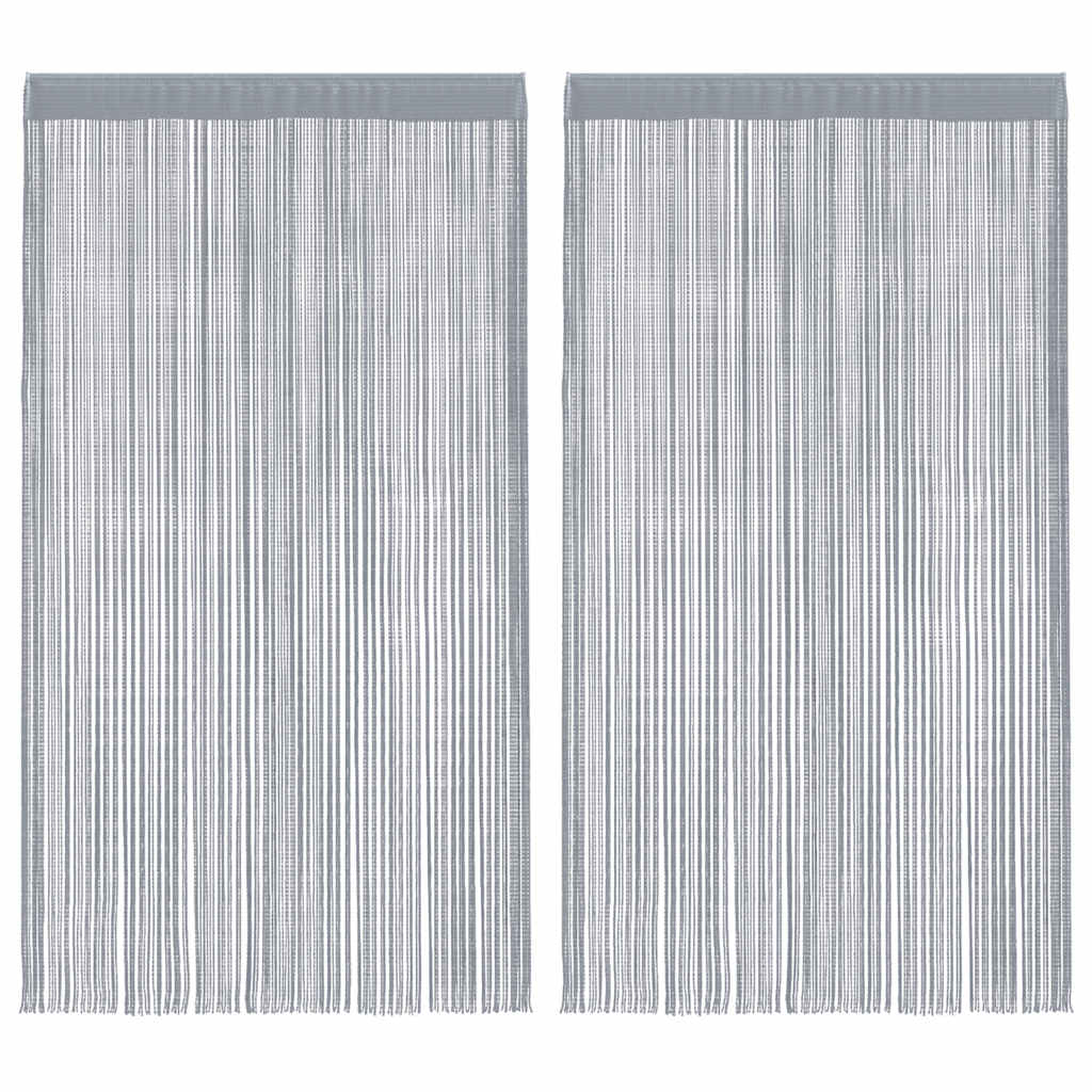 Tende a Filo 2 pz Grigio Chiaro 100x250 cm