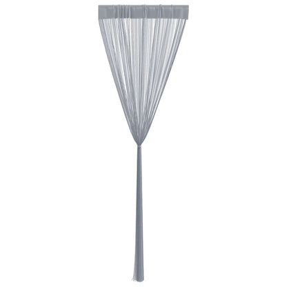 Tende a Filo 2 pz Grigio Chiaro 100x250 cm