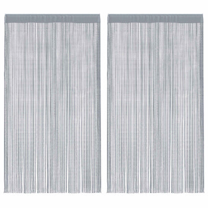 Tende a Filo 2 pz Grigio Chiaro 140x250 cm