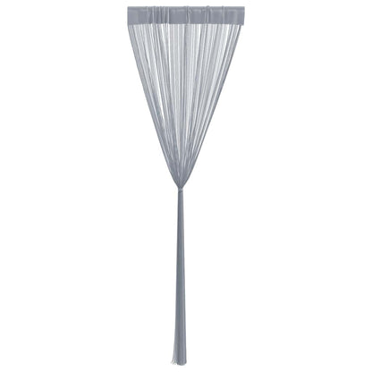 Tende a Filo 2 pz Grigio Chiaro 140x250 cm