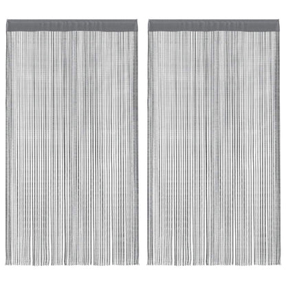 Tende a fili 2 pz Antracite 100x250 cm