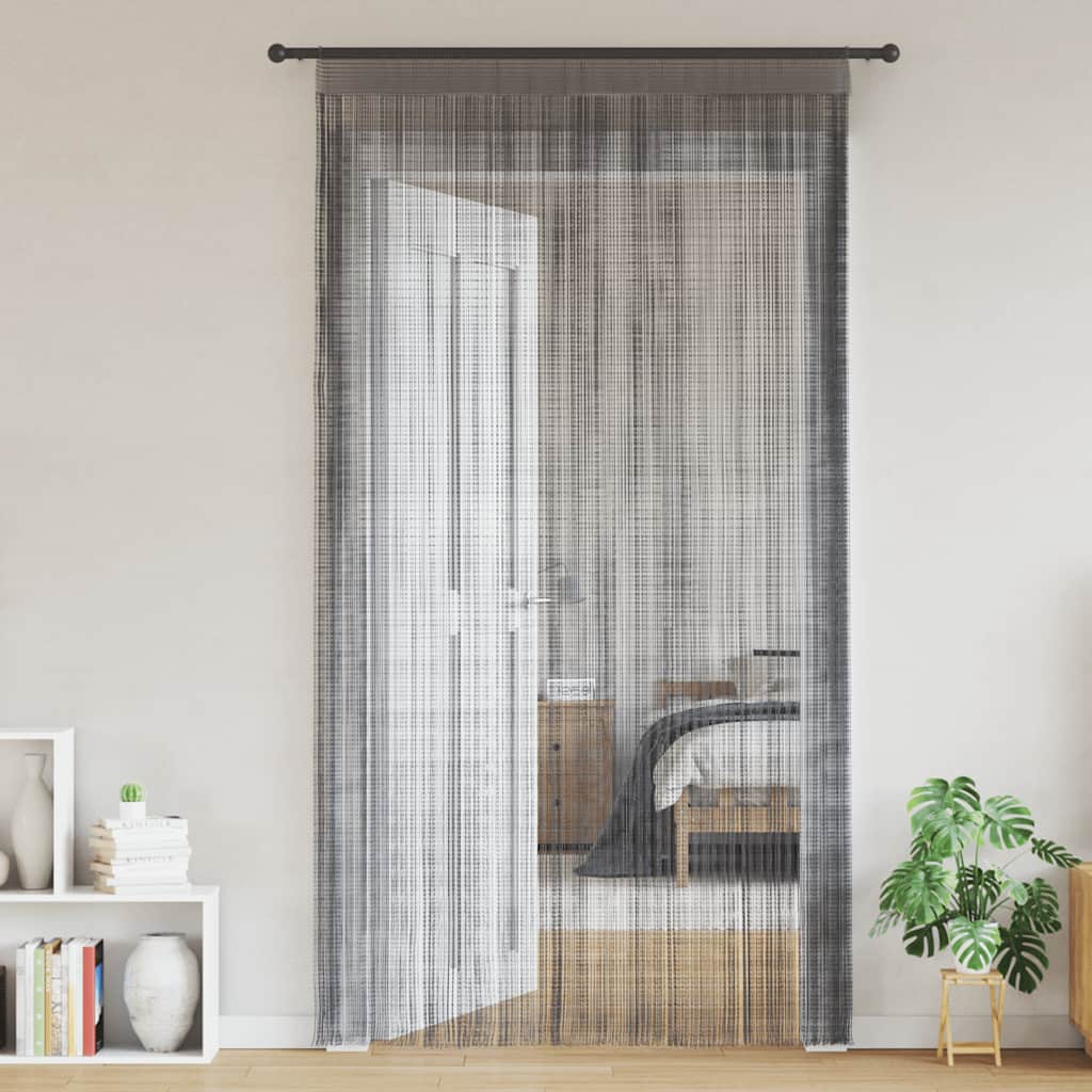 Tende a fili 2 pz Antracite 100x250 cm