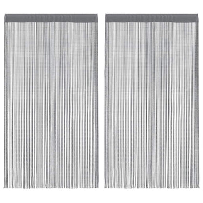 Tende a fili 2 pz Antracite 140x250 cm