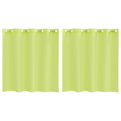 Tende in Voile con Occhielli 2 pz Verde Mela 140x140 cm