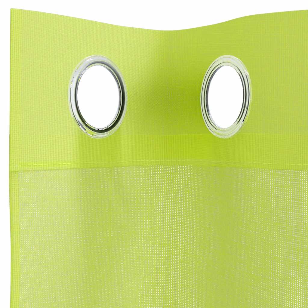 Tende in Voile con Occhielli 2 pz Verde Mela 140x140 cm