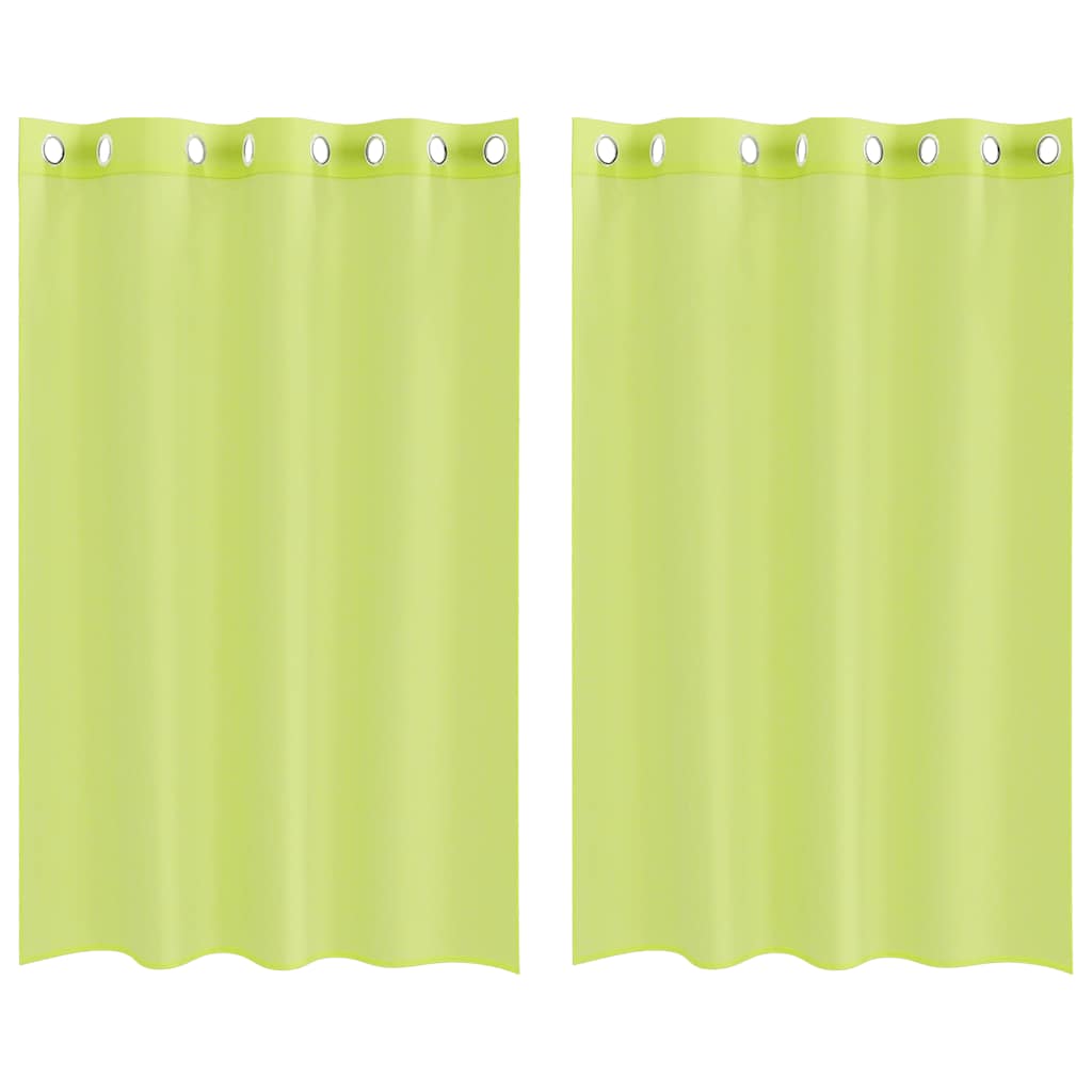 Tende in Voile con Occhielli 2 pz Verde Mela 140x175 cm