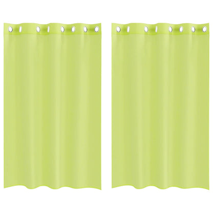 Tende in Voile con Occhielli 2 pz Verde Mela 140x175 cm