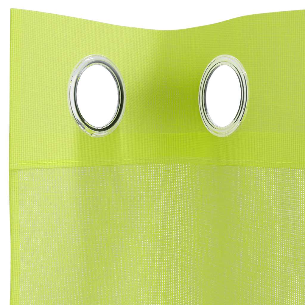 Tende in Voile con Occhielli 2 pz Verde Mela 140x225 cm