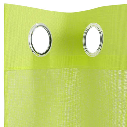 Tende in Voile con Occhielli 2 pz Verde Mela 140x225 cm