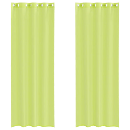 Tende in Voile con Occhielli 2 pz Verde Mela 140x260 cm