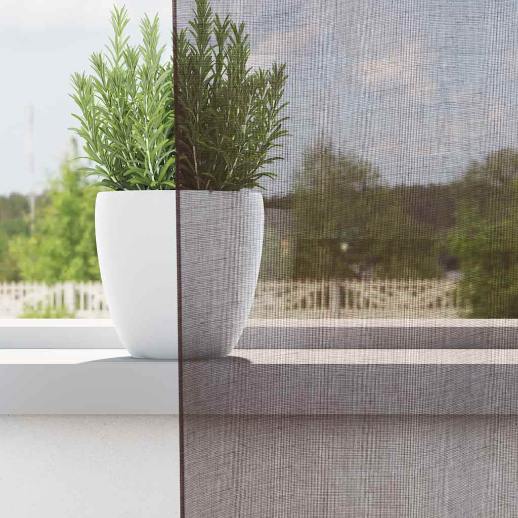 Tende in Voile con Occhielli 2 pz Marrone 140x140 cm