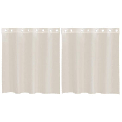 Tende in Voile con Occhielli 2 pz Crema 140x140 cm