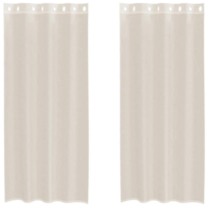 Tende in Voile con Occhielli 2 pz Crema 140x225 cm