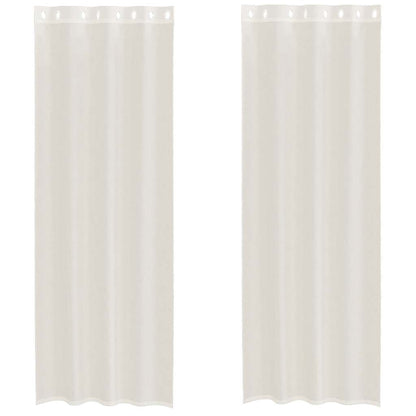 Tende in Voile con Occhielli 2 pz Crema 140x260 cm