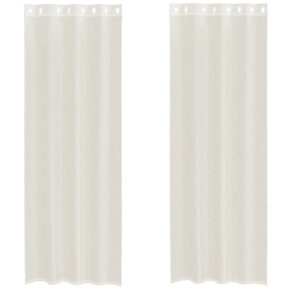 Tende in Voile con Occhielli 2 pz Crema 140x300 cm