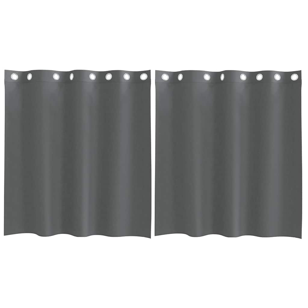 Tende in Voile con Occhielli 2 pz Grigio Scuro 140x140 cm