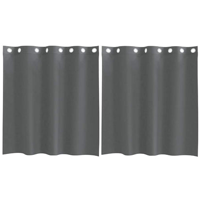 Tende in Voile con Occhielli 2 pz Grigio Scuro 140x140 cm