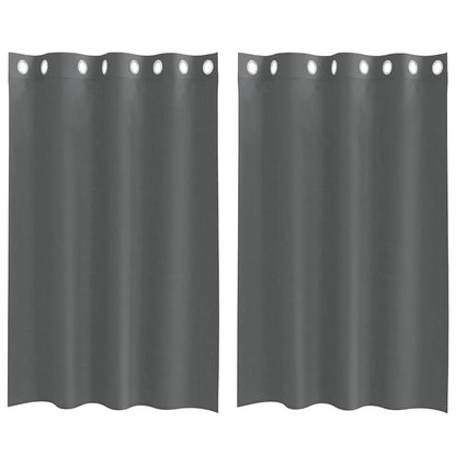 Tende in Voile con Occhielli 2 pz Grigio Scuro 140x175 cm